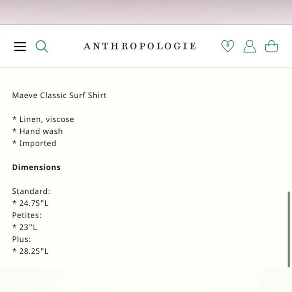 MAEVE by ANTHROPOLOGIE‎ NWOT Classic Surf Shirt in Blue Motif - Picture 11 of 11